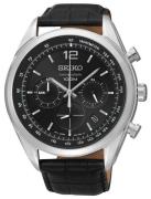 Seiko Chronograph Miesten kello SSB097P1 Musta/Nahka Ø45 mm