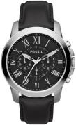 Fossil Grant Miesten kello FS4812IE Musta/Nahka Ø44 mm