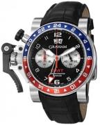 Graham Chronofighter Oversize Miesten kello 2OVHS.B39A Musta/Nahka