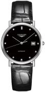 Longines Miesten kello L4.810.4.57.2 Elegant Musta/Nahka Ø37 mm