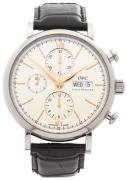 IWC Miesten kello IW391022 Portofino Hopea/Nahka Ø42 mm