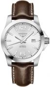 Longines Miesten kello L3.777.4.76.4 Conquest Hopea/Nahka Ø41 mm