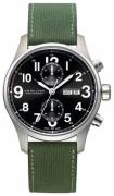 Hamilton Miesten kello H71716333 Khaki Musta/Nahka Ø44 mm