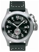 Hamilton Miesten kello H77415733 Khaki Musta/Nahka Ø42 mm