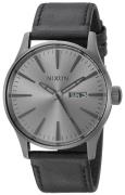 Nixon Miesten kello A1051531-00 The Sentry Harmaa/Nahka Ø42 mm