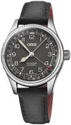 Oris 01 754 7749 4064-07 5 17 65 Aviation Musta/Nahka Ø36 mm