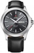 Swiss Military Miesten kello SMP36040.08 Chrono Musta/Nahka Ø42 mm