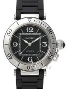 Cartier Miesten kello W31077U2 Pasha Seatimer Musta/Teräs Ø40.5 mm