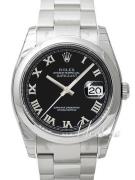 Rolex Miesten kello 116200-0061 Datejust Steel Musta/Teräs Ø36 mm