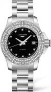 Longines Naisten kello L3.180.0.57.6 Conquest Ladies Musta/Teräs