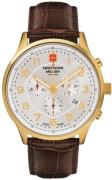 Swiss Alpine Military Miesten kello 7084.9512 Skymaster Hopea/Nahka