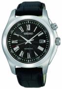 Seiko Miesten kello SKA469P2 Kinetic Musta/Nahka Ø40 mm