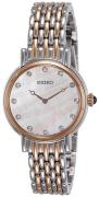 Seiko Naisten kello SFQ806P1 Dress Ladies Hopea/Punakultasävyinen