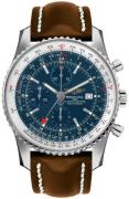 Breitling Miesten kello A24322121C1X2 Navitimer World Sininen/Nahka