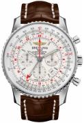 Breitling Miesten kello AB0441211G1P1 Navitimer Gmt Hopea/Nahka Ø48