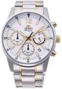 Orient Miesten kello RA-KV0003S10B Sport Chrono Valkoinen/Teräs Ø42