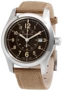 Hamilton Miesten kello H70605993 Khaki Field Ruskea/Tekstiili Ø42 mm