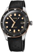 Oris Miesten kello 01 733 7720 4354-07 4 21 18 Diving Musta/Kumi Ø40