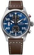 Glycine Miesten kello GL0357 Airpilot Chrono Sininen/Nahka Ø44 mm