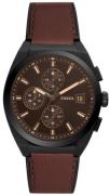 Fossil Miesten kello FS5798 Everett Chronograph Musta/Nahka Ø42 mm