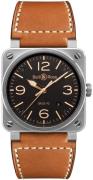 Bell & Ross BR-S-GOLDEN-HERITAGE Br S 92 Musta/Nahka