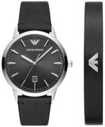 Emporio Armani Miesten kello AR80064SET Musta/Nahka Ø43 mm