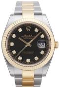 Rolex Miesten kello 126333-0005 Datejust 41 Musta/18K keltakultaa