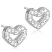 Blomdahl korvakoru Brilliance Heart Hollow 8 mm Crystal