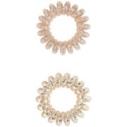 Dessata no-pulling hårsnoddar Glitter + metal rose gold