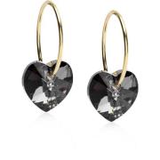 Blomdahl Golden Titanium Ear Ring 14 mm, Heart 10 mm, Rainbow Bla