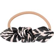 Corinne Leather Bow Small Hair Tie Zebra