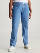 Calvin Klein Jeans Farkut 'LOW RISE STRAIGHT'  sininen / valkoinen