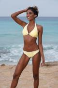 VENICE BEACH Bikinihousut  keltainen / valkoinen