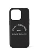 Karl Lagerfeld Älypuhelimen suojakotelo ' iPhone 14 Pro'  musta / valk...