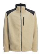 JACK & JONES Fleecetakki 'JCOECHO'  tummabeige / musta