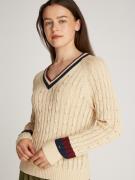 TOMMY HILFIGER Neulepaita 'VARSITY'  beige