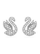 Swarovski Korvakoru 'Swan stud earrings'  hopea / läpinäkyvä