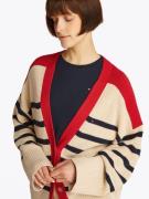 TOMMY HILFIGER Neuletakki  beige / marine / punainen