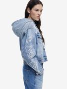 Desigual Välikausitakki  sininen denim / valkoinen