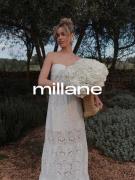 millane Housut  lila / valkoinen