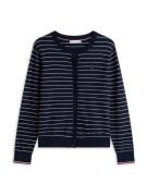 TOMMY HILFIGER Neuletakki  tummansininen / valkoinen