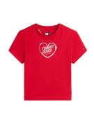 Tommy Jeans Paita 'HEART'  punainen / valkoinen