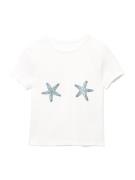 Pull&Bear Paita 'ESTRELLAS MERMAID'  taivaansininen / valkoinen