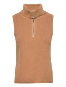 Yasdalma Zip Knit Vest S Brown YAS