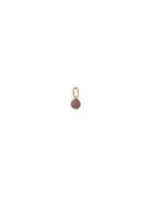 St Drop Charm 5Mm Gold Plated Red Design Letters