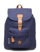 Baggy Back Pack, Navy With Leather Star Blue Smallstuff