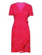 Onlolivia S/S Wrap Dress Wvn Noos Red ONLY