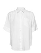 Rel Ss Linen Chambray Shirt White GANT