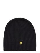 Knitted Ribbed Beanie Blue Lyle & Scott