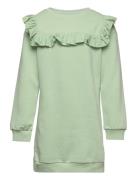 Kogofelia L/S Frill Dress Bo Swt Green Kids Only